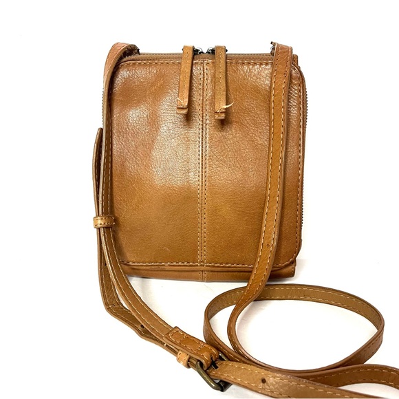 American Leather Co Kansas Brown Leather Crossbody - Picture 2 of 12